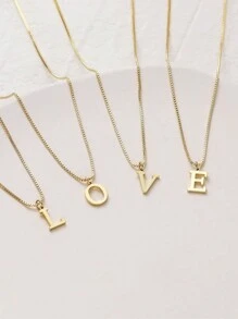 Magic Fish 1pc Classic 26 Alphabet Letter Necklace A-Z Initial Pendant Necklace Stainless Steel Jewelry Gift, Suitable For Daily Wear