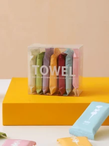 A Pack Of 14 Pieces Compressed Disposable Washcloths Travel Portable Facial Cleansing Towel Thickened Wet And Dry Dual-Use,The Packaging Printing And Color Are Not Fixed And Will Be Shipped Randomly