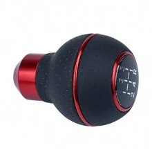 Universal Leather 5-Speed Knob Gear Shifter Stick, Aluminum Manual Transmission Gear Shift Handle, Auto Part - one-size - View 6