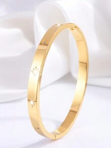 Camhanno 1 Chiếc Vòng Tay Bằng Thép Không Gỉ Thời Trang Sang Trọng Nhẹ Nhiều Kiểu Dáng Làm Quà Tặng Cho Bạn Gái Của Bạn - Vàng - Xem 5