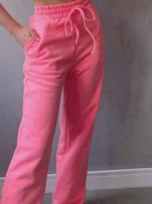 Pantalona Style Trousers In Sweatshirt Fabric Comfort And Elegance In One Piece. - Hồng - Xem 2