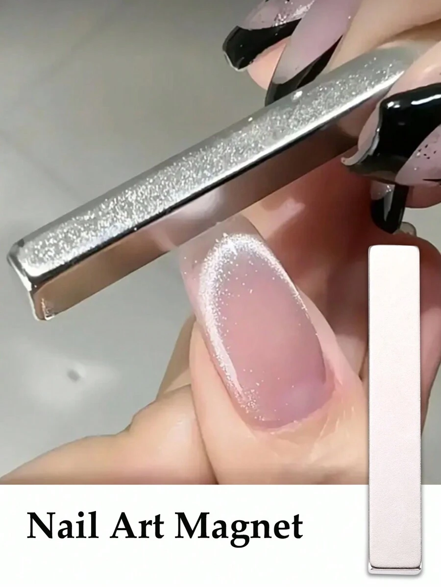 1支3D磁性猫眼美甲棒，方形双头磁铁，DIY凝胶指甲油美甲磁性工具，专业美容工具，易于使用，美甲用品，美甲工具，美甲配件，返校季，美甲，美甲工具，适用于假指甲 - 銀色 - 查看 1