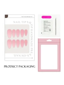 手工制作的杏仁形 Y2K Baddie 风格指甲，粉色和裸色渐变纯色指甲，具有全息光泽效果，10 件/包 3 种尺寸适合派对、舞会、日常佩戴，附带工具包，是送给女士和女孩的绝佳礼物，按压式指甲，美甲用品，美甲