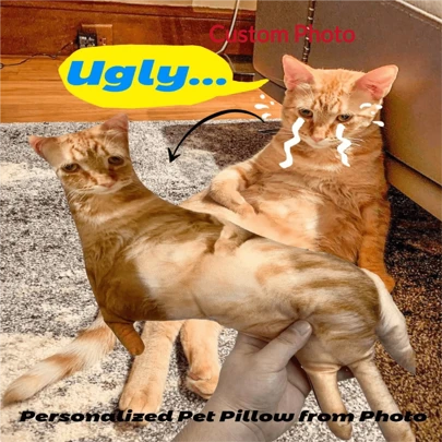 1 3D-tryckt specialformad ful katt- och hundkudde utan vita kanter, anpassad fotoformad kudde för husdjur - dubbelsidigt tryck, handtvättbar, modern avslappnad stil, dragkedja, polypropenfyllning, polyesteröverdrag, digitaltryck, dekorativ multifunktionskudde Julklapp, fula gosedjur, personlig kudde, personlig kattkudde Kudde, Multifunktionell, Återanvändbar, Prydnadsfull, Djur, Utsökt, Stilfull, Mjuk, Bedårande, Färgglad, Söt, Rolig, Anpassad, Personlig, Anpassad, Unika, Idealiska presenter till henne, Idealiska presenter till honom, För årsdagar, Till födelsedagar