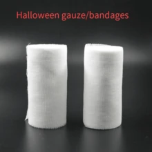 1 件万圣节服装恐怖妆容带假绷带伤口流血绷带装饰道具，圣诞节 - 白色 - 查看 3
