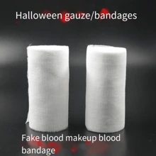 1 件万圣节服装恐怖妆容带假绷带伤口流血绷带装饰道具，圣诞节 - 白色 - 查看 1