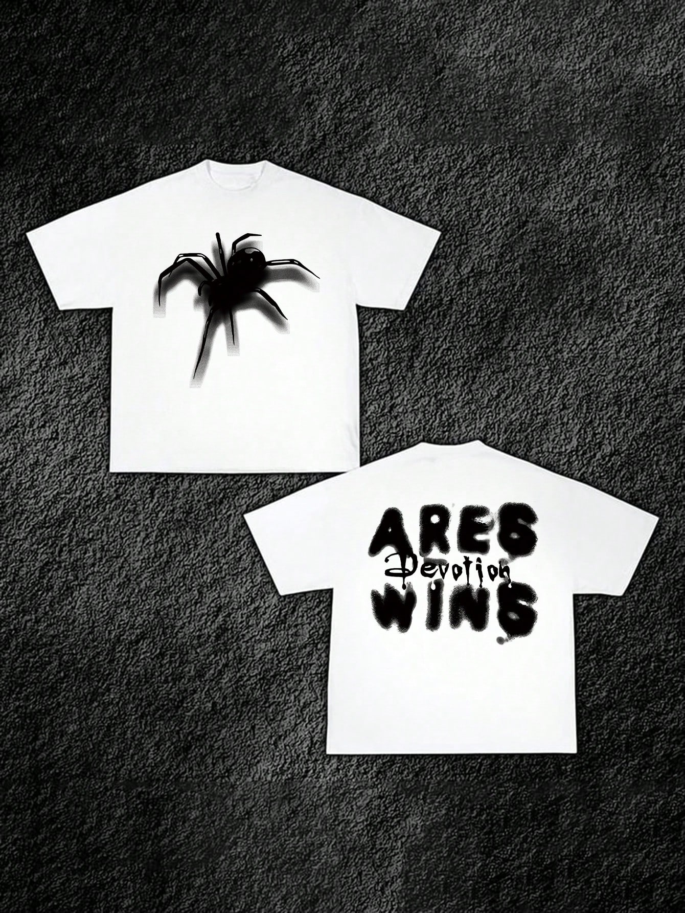 Men Letter & Spider Print Tee