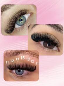 CoMango 300Fans 3D/6D/10D/12D/14D/16D 纤细预制卷扇形进口材料蓬松睫毛预制睫毛延长所有尺寸扇形睫毛簇、睫毛簇、单根睫毛、睫毛、假睫毛 - C - 查看 7