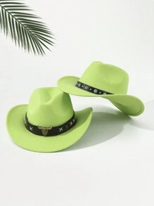 2 件男女通用刺绣牛头装饰波西米亚风牛仔帽，户外休闲沙滩/牛仔/软呢帽，涤纶万圣节 - 多色1 - 查看 28