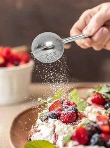 1pc Kitchen Flour Duster For Baking, One-Handed Operation, Stainless Steel Powdered Sugar Shaker Duster, Pick Up And Dust Flour Sifter