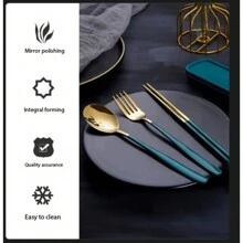 Thép không gỉ Hàn Quốc Bộ dao kéo , 2 Miếng Cái thìa Đũa Bộ Hoặc 3pcs Cái thìa Bộ Đối với Sinh viên , Với Có thể mang đi Hộp trữ , In A Qủa tặng Bộ Là , Gương Đánh bóng , Một miếng Đúc , Và Dễ Đến Lau sạch Với Thép không gỉ Chất liệu Và Nhiều Chế tạo Của Thép không gỉ 304 , Là Thuận tiện Và Thực tế Đến - Bạch kim - Xem 4