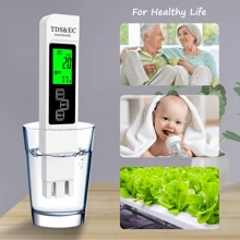 NJTY 1pc A5 Portable Water Quality Tester, 3-In-1 TDS Meter, EC Meter And Thermometer, Measurement Range 0-9999ppm, Precise And Reliable, High-Precision Backlit LCD, Ideal For Drinking Water, Aquarium, Hydroponics And Other Water Quality Testing, Comes With Carrying Case.