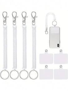 Lot de 1 ou 2 cordons de téléphone extensibles pour une aventure en toute , ancrage antivol pour la randonnée, le ski et l'escalade, blanc, compatible avec  et la plupart des smartphones. - Noir et Blanc - Voir 3