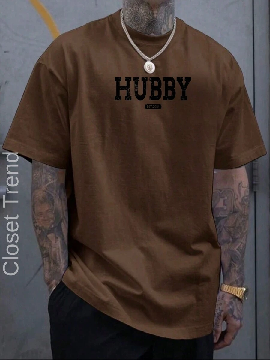Hubby Men's T-Shirt Premium 100% Cotton Shirt Mesh 30.1 - 鏽棕色 - 查看 1