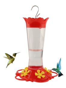 Hummingbird Feeder Outdoor Plastic Hummingbird Feeder, Built-In Ant Protection Cover - Circular Habitat With 5 Feeding Ports - Wide Mouth For Easy Filling And Cleaning - Multicolor - View 4