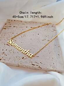 个性化不锈钢姓名项链，定制吊坠项链，男女皆宜，珠宝礼品，金色、银色，秋季时尚，简约、休闲、复古，定制，个性化，是送给女友、妈妈、朋友的理想礼物，适合日常佩戴，也适合舞会、母亲节、情人节、毕业典礼、婚礼、情人节等场合，以及作为学习用品或女士珠宝。 - 彩色 - 查看 4