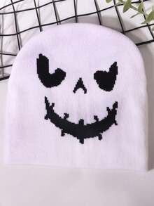 1pc Halloween Funny Pumpkin Smiling Face Pattern Knitted Hat, Personalized Comfortable Warm Hip Hop Hat, Personalized All Match Festive Atmosphere Hat, Suitable For Men And Women Halloween Gifts