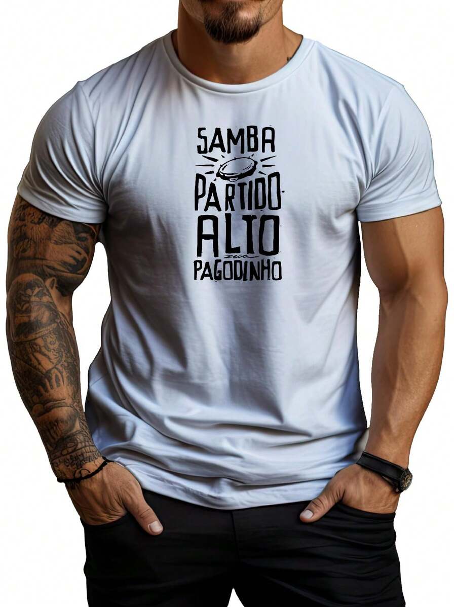 Printed Blouse T-Shirt High Split - 白色 - 查看 1