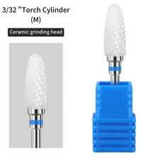 Dual Step Ceramic Nail Drill Bits Set, 3/32" (2.35mm) Professional Acrylic Nail File Drill Bits For Manicure Pedicure Cuticle Gel Nail Polish 5 Pieces - White - View 7