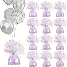 2/4 piezas Pesos de globo de papel de aluminio de colores, pesos de globo de gran resistencia, pesos de globo de papel de aluminio, decoración de mesa para fiestas de cumpleaños y bodas, pesos para globos de helio, bricolaje con globos, Navidad