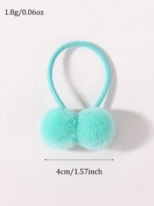 24pcs/Pack Candy Color Pom Pom Hair Ties, Cute Baby Hair Accessories - 彩色 - 查看 5