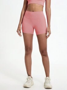 1 Piece High Waist Yoga Sports Shorts Outdoor Gym Running Workout Bottoms Breathable High Stretch Cycling Pants