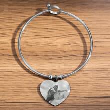 Personalisiertes Herz-förmiges Foto-Armband, schwarzes Edelstahl-Herz-Armband, personalisiert für Familie, Haustier, Schwarz-Weiß-Foto, Geburtstagsgeschenk, Urlaubsgeschenk Valentinstag
