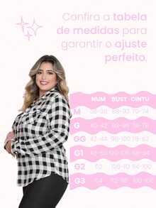 Women's Plaid Shirt Fabric Long Sleeve With Pocket And Buttons Chemise Elegant Duna Versatile Cotton Plus Size T-Shirt - Black and White - View 4