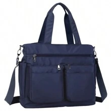 Women's Large Crossbody Bag With Modern Straps For College And Gym - 藏蓝色 - 查看 4
