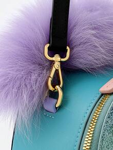 Little Monster Leather Backpack Daily Bag Fashion Compact Shoulder Bag Cute Decor With Furry Hair And Feet,Purple - Purple - View 7