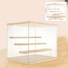 ZhdnBhnos LINSIE Clear Acrylic Display Case Countertop Box Organizer Stand Dustproof Showcase 30.5 *24*26cm The Best Gift/Present For Family&Friends Happy Christmas - Màu Khaki - Xem 1