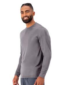 Long Sleeve T-Shirt UV Protection 50+ Slim Fitness Ice Fabric - 灰色 - 查看 2