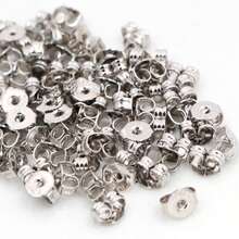 100pcs Copper Metal Earring Back Plug Stoppers DIY Earrings Jewelry Making Accessories Findings - Earring Back Stoppers - View 3
