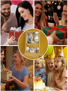 Placa de foto de acrílico personalizada con luz LED nocturna, regalos personalizados para parejas, familia, amigos, aniversarios, decoración del hogar. 1 pieza ornamental, exquisita, estilizada, sobria, moderna personalizada, única. Regalos ideales para él, ella, novio, novia, papá, mamá, familia, amigos para aniversarios, Día de San Valentín, Día de la Madre, cumpleaños - 7 fotos + nombre - Ver 7