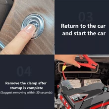 99800mah Car Jump Starter Pack 12V Booster Power Bank USB Battery Charger - Red - View 7