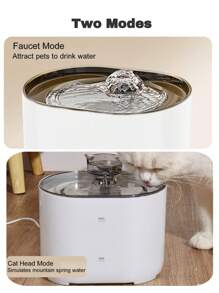 2.2L/74.5oz/0.58 Gallon Automatic Pet Water Fountain With Cat Shaped, Ultra Quiet Water Pump, Suitable For Medium & Small Cats And Dogs, Replacement Pump Available Separately