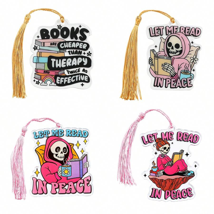 1 cái, Halloween Acrylic Đánh Dấu Trang, Halloween Đầu Lâu Phụ Kiện Thích Hợp Cho Nam Nữ, Quà Tặng Halloween Tuyệt Vời Cho Những Người Yêu Sách - Một kích thước phù hợp với tất cả - Xem 1