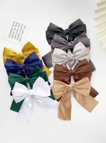 Ensemble de 9 pièces Pince à cheveux avec nœud ruban de couleur unie, pince à cheveux avec nœud satin de style doux, pince à cheveux pour l'arrière de la tête, pince à cheveux pour queue de cheval, pince pour le haut de la tête, pince à cheveux crocodile, style saisonnier, accessoires pour cheveux Saint-Valentin en cadeau pour couple