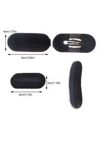 4pcs Fluffy Sponge Invisible Hair Comb Hair Pad Black Hair Clip Insertion Tool Kit Suitable For Women Girls DIY Hairstyle, Hair Accessories, Wedding, Bride Hair Styling, Side Comb - Black - View 6