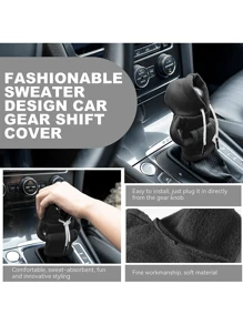 换挡连帽衫、通用汽车换挡旋钮套、汽车换挡杆迷你连帽衫、汽车内饰可爱小玩意、汽车配件和装饰品 - 黑色 - 查看 8