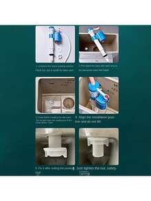 1pc Adjustable Universal Fit Float Valve And Flush Valve Set For Toilet Cisterns - Easy Installation, Reusable, Plastic Construction, Pre-Pasted Mounting, Compatible With Old-Style Toilets - Bathroom Plumbing Replacement Parts With Durable Design - Multicolor - View 6