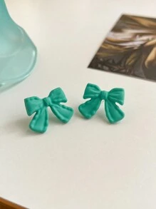 1 cặp bông tai đính nơ thời trang độc đáo được sơn giản dị và đơn giản cho ngày lễ tình nhân, mẹ, mẹ, ngày của mẹ, quà tặng - Hoa tai - Xem 6