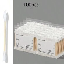 100支/500支双头一次性棉签，适用于婴儿、卸妆、伤口清洁、耳垢清除。 - 彩色 - 查看 10