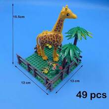 MOC Small Particle Assembly Building Blocks Farm Manor Ranch Field Scene Combination Sheep Pen Cowshed Chicken Coop Panda Bamboo Grove DIY Building Blocks Toy - Multicolor - View 16