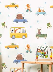卡通车辆墙贴，适用于房间，工程卡车起重机挖掘机墙贴，卧室墙贴 - 彩色 - 查看 13