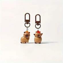 Cute Capybara Keychain - Resin Cartoon Animal Charm, Suitable For Bags And Backpacks, Perfect Birthday Gift - Multicolor - View 4