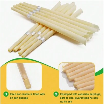 Ear Candles Ear Candle Cleaning Ear Wax With 10Pcs/20Pcs Beeswax Candle + 5Pcs/10Pcs Candles Drip Protectors + 10pcs/20pcs Cleaning Swabs Kit For Massage Ear Care