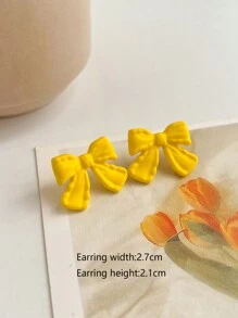 1 cặp bông tai đính nơ thời trang độc đáo được sơn giản dị và đơn giản cho ngày lễ tình nhân, mẹ, mẹ, ngày của mẹ, quà tặng - Hoa tai - Xem 22