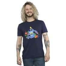 Disney Mens Lilo & Stitch Birds T-Shirt (Navy Blue) - 藍色 - 查看 3