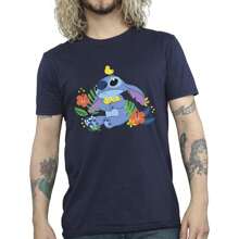Disney Mens Lilo & Stitch Birds T-Shirt (Navy Blue) - 藍色 - 查看 4